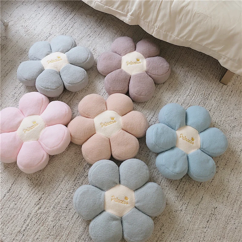 Nordic 45x45 Flower Sitting Cushion Plush Decorative Pillows for Sofa Dakimakura Soft Floor Futon Home Decor cojines coussin