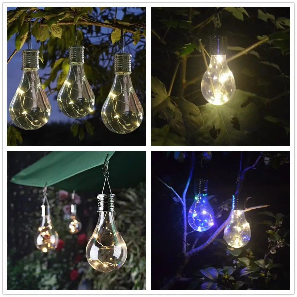 Imagem -04 - Outdoor Hanging Solar Lâmpadas Led Impermeável Solor Lamp Branco Quente Multicolor Rotativo Jardim Camping 5leds Pcs