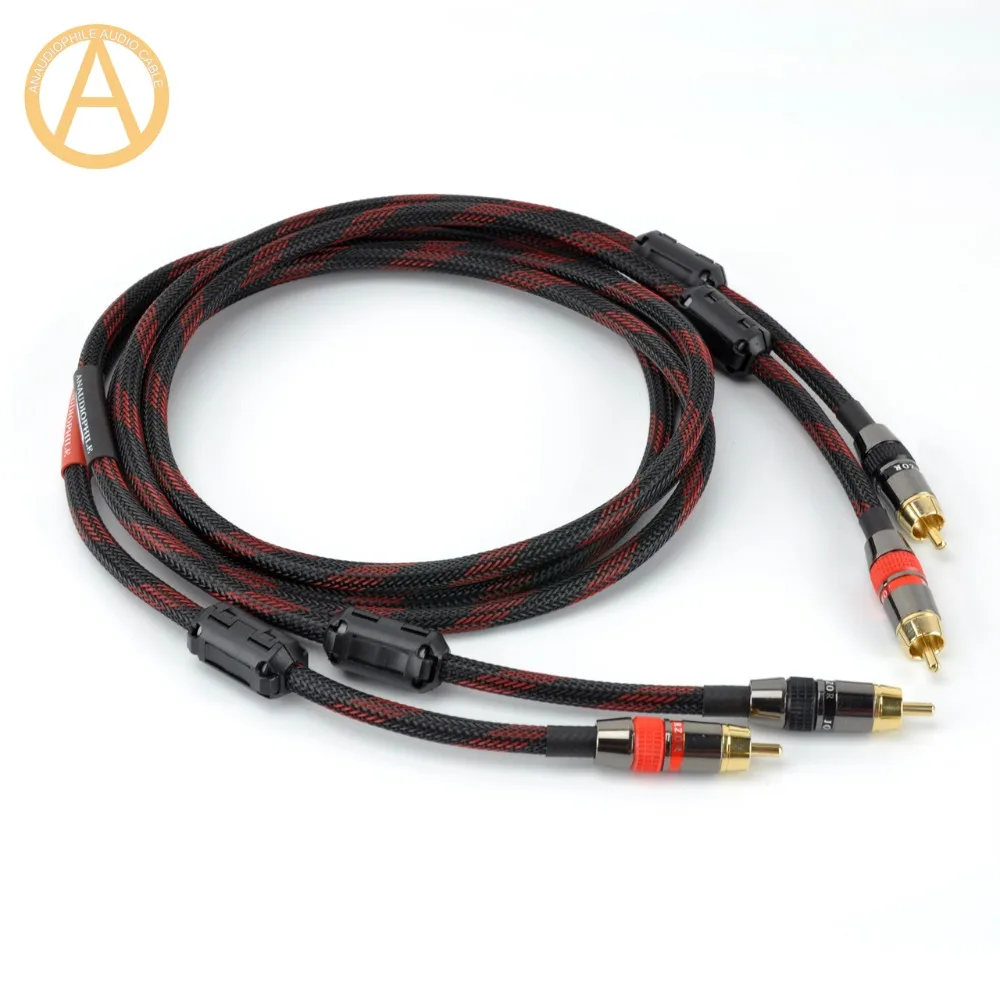 Hifi RCA Cable 4N OFC RCA Interconnect Cable RCA Male 2 Male Audio AV Cable Amplifier Preamplifier DAC