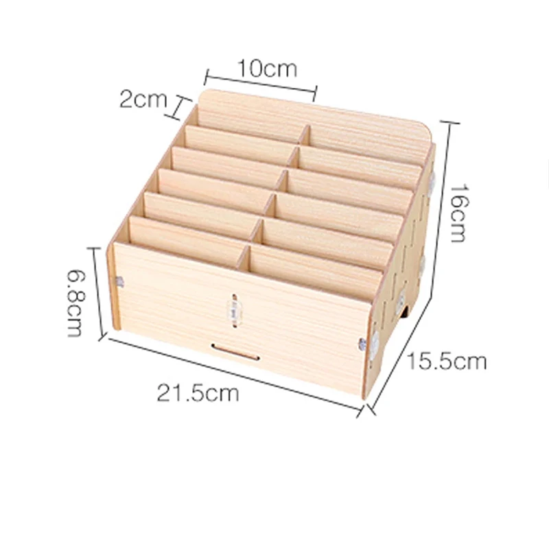 12 Cells Multifunctional Wooden Storage Box Mobile Phone Repair Tool Organizer