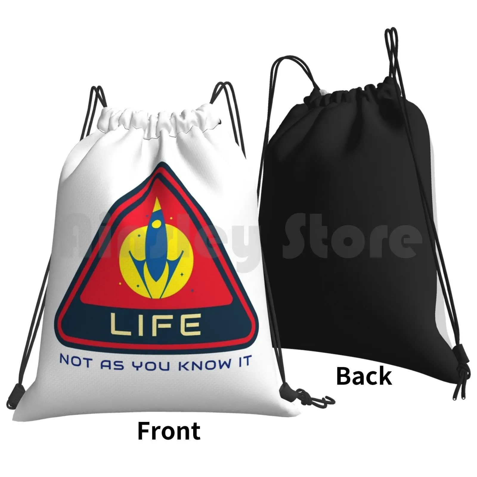 Life On Planet Earth 1 Backpack Drawstring Bag Riding Climbing Gym Bag Space Earth Planet Comic Superhero Rocket Cosmic Life