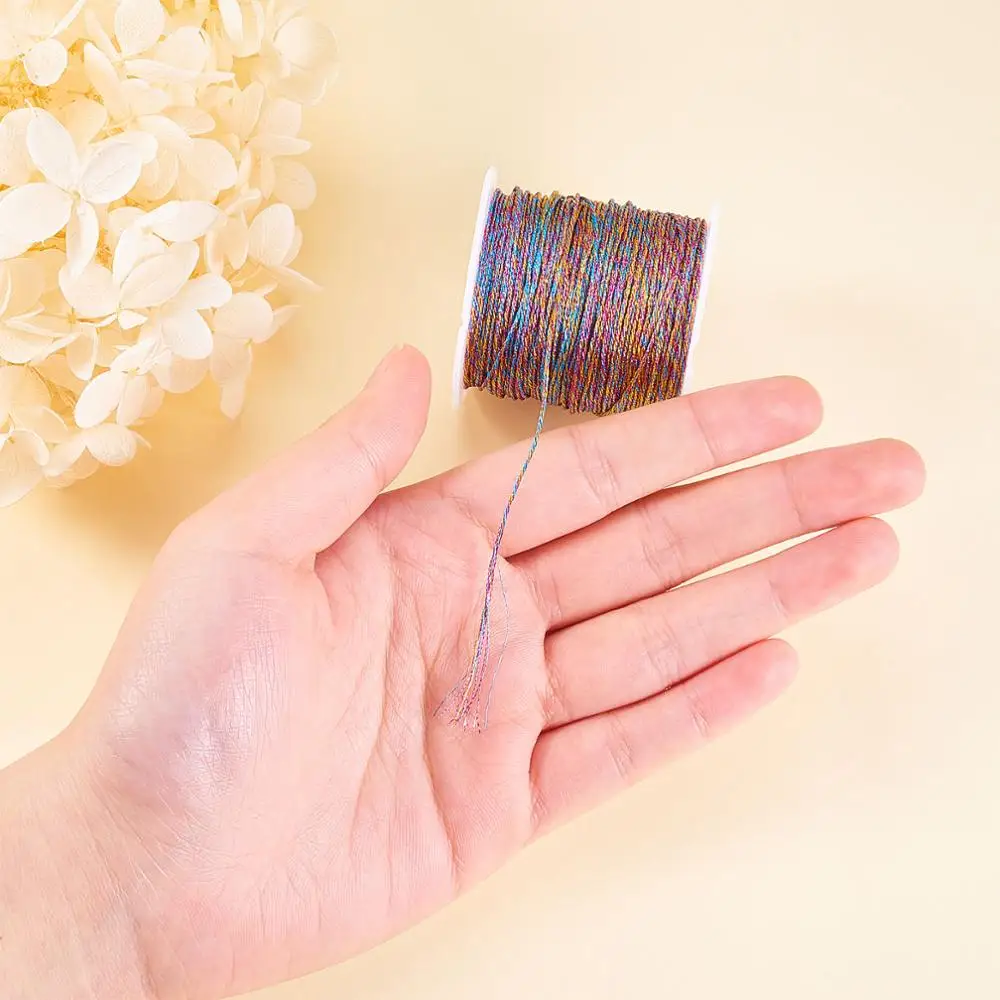 25M 0.8mm Thickness Colorful Metallic Cord Thread Tinsel String for Jewelry Making DIY Craft Gift Wrapping