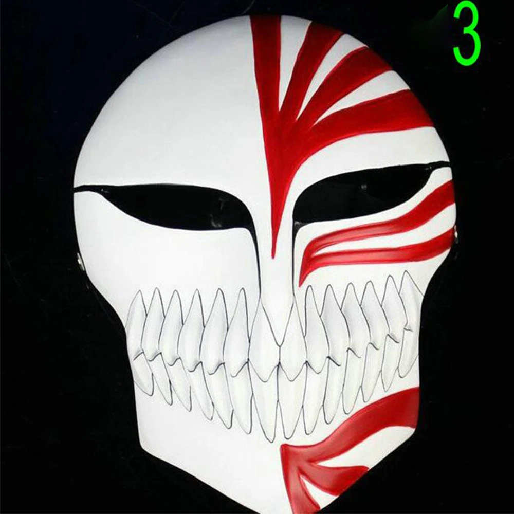 

Bleach Kurosaki Ichigo Design Black White Red Mask For Cosplay Masquerade Halloween Party Full Half Resin Face Mask For Adult