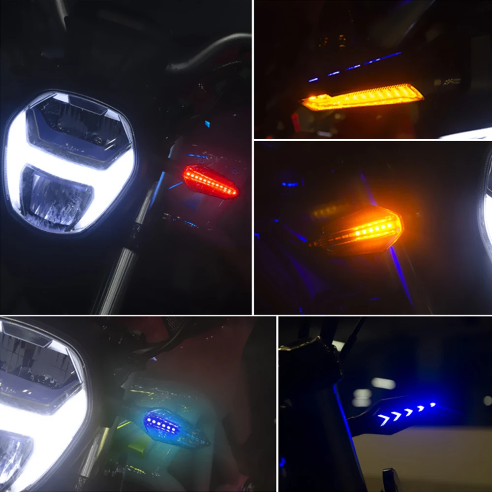 Motocicleta led sinais de volta luz da cauda pisca fluir água blinker dobrável à prova dbendágua para aprilia shiver900 shiver sl 750