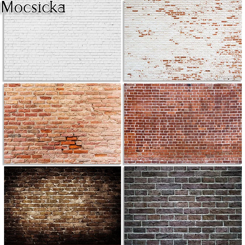 Mocsicka Brick Wall Photography Backdrop Rustic Vintage Retro Stone Wall Photographic Background for Photo Studio Photobooth