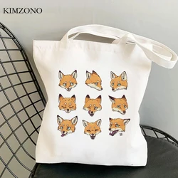 Fox shopping bag canvas recycle bag grocery tote eco shopper bag sac cabas boodschappentas grab