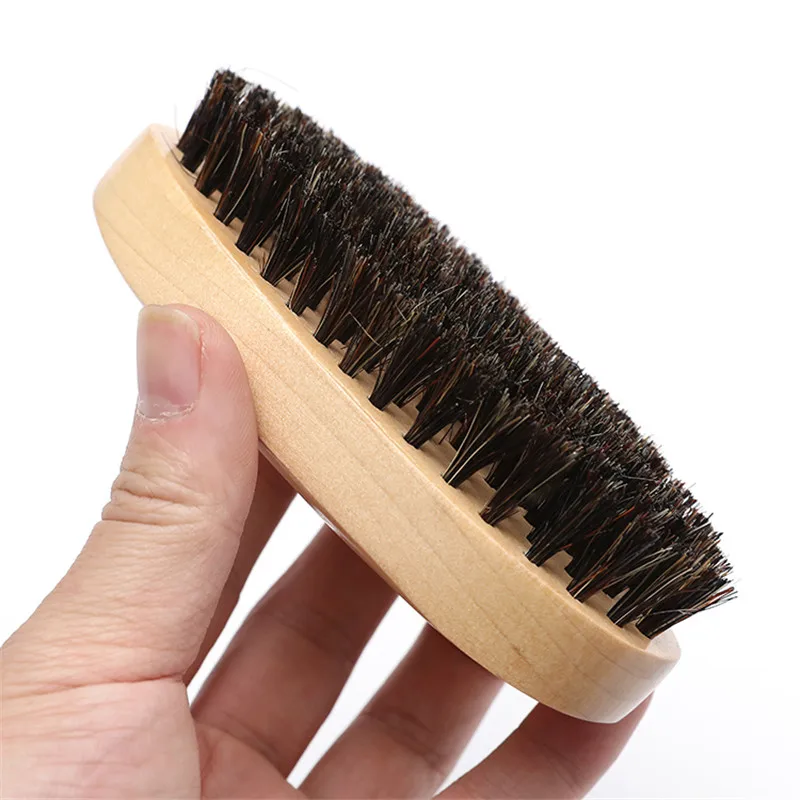 Beard Brush For Men Natural Wooden Soft Boar Bristle Brush Hairdresser Shave Brush Comb Kit Beard Home Travel Mustache Comb Sets