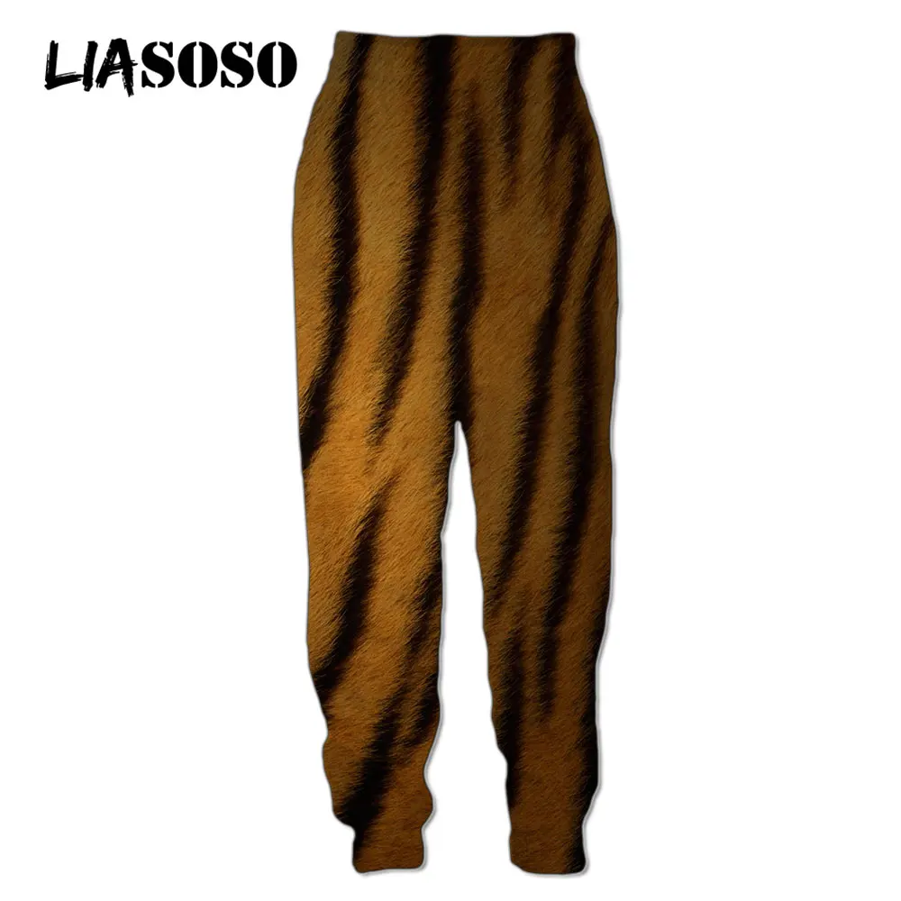 LIASOSO 3D Print Unisex Tiger Skin Pattern Sweatpants Harajuku Sweat Pants Streetwear Jogging Pant Men Women Oversized Clothing