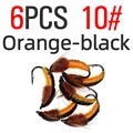 6PCS Orange Size 10