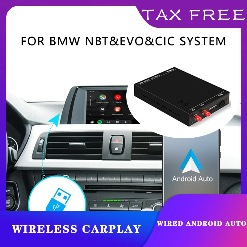 Carplay Android Auto For BMW MINI NBT EVO System Wireless Mirror Link USB OEM Screen Upgrade decoder box muItimedia interface