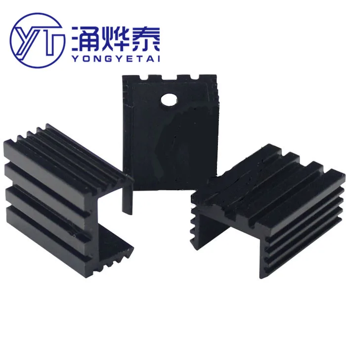 YYT 10PCS U-shaped T0-220 heat sink 7805 heat sink 20*15*10mm black