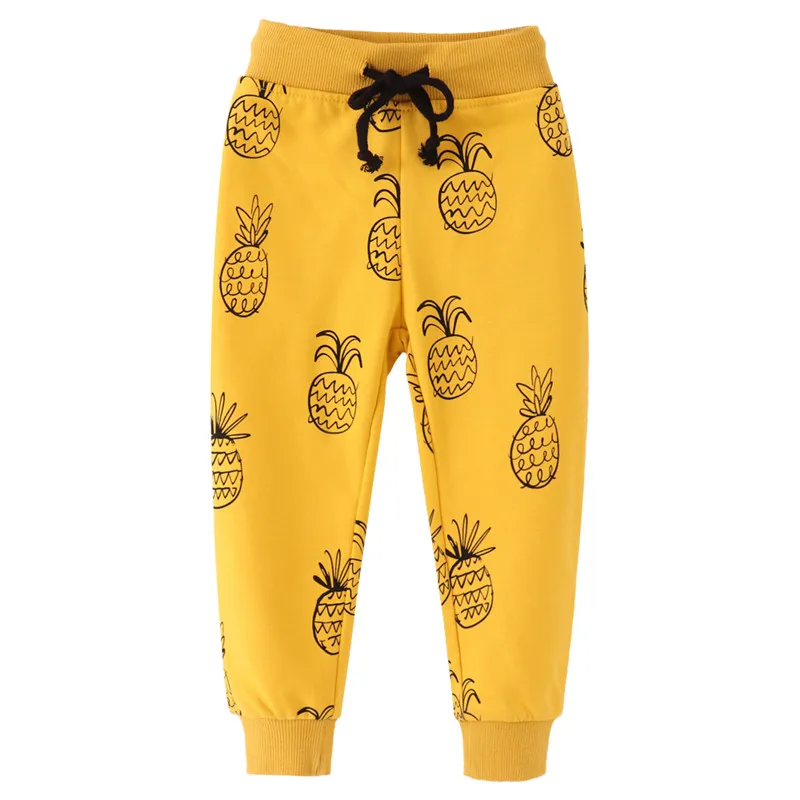 

Jumping Meters Full Length Baby Sweatpants Fruits Print Cute Autumn Spring Children's Girls Boys Trousers Full Length Kids Wear