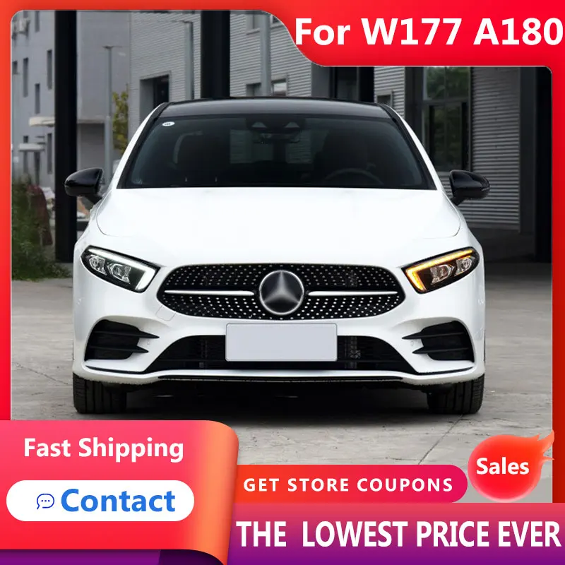 For Car Benz W177 A180 Headlights 2019-2020 DRL Day Running Light LED Bi Xenon Bulb Fog Lights Car Accessory A200 A220 Head Lamp