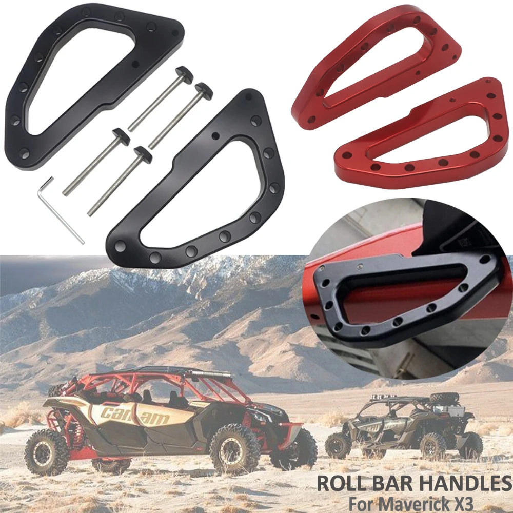 

Roll Bar Grab Handles For Can-Am Maverick X3 XDS XRS XMR XRC Turbo RR X3 2017-2021 2020 2019 2018 Heavy Duty Billet Aluminum