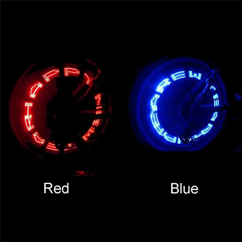 Bicycle Wheel LED Car Spoke Wheel Light Outdoor Mountain Bike Letter Nozzle Light Valve Warning Light Bicycle Accessories