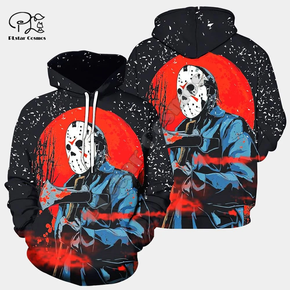 

PLstar Cosmos Halloween Terror Horror Movie Cosplay Michael Myers Funny Long Sleeves Streetwear 3DPrint Men/Women Zip Hoodies A1