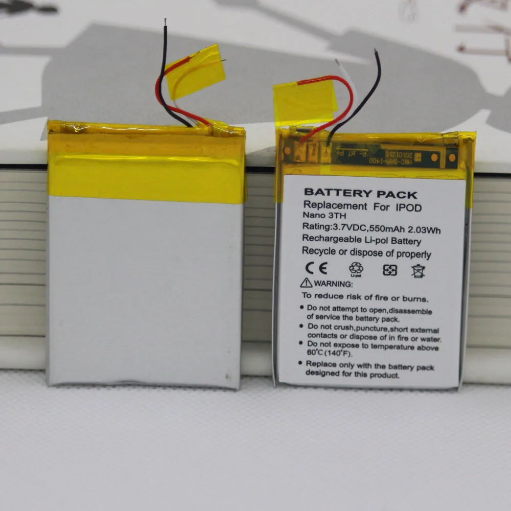 30pcs/lot battery replacement For Nano3 Battery Replacement 3.7V Li-ion Replacement Battery for iPod Nano 3 gen