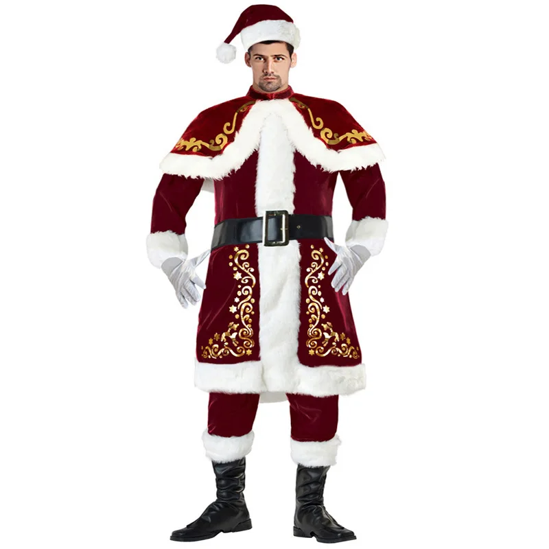 Costume de noël pour homme et femme, tenue Cosplay pour le père noël