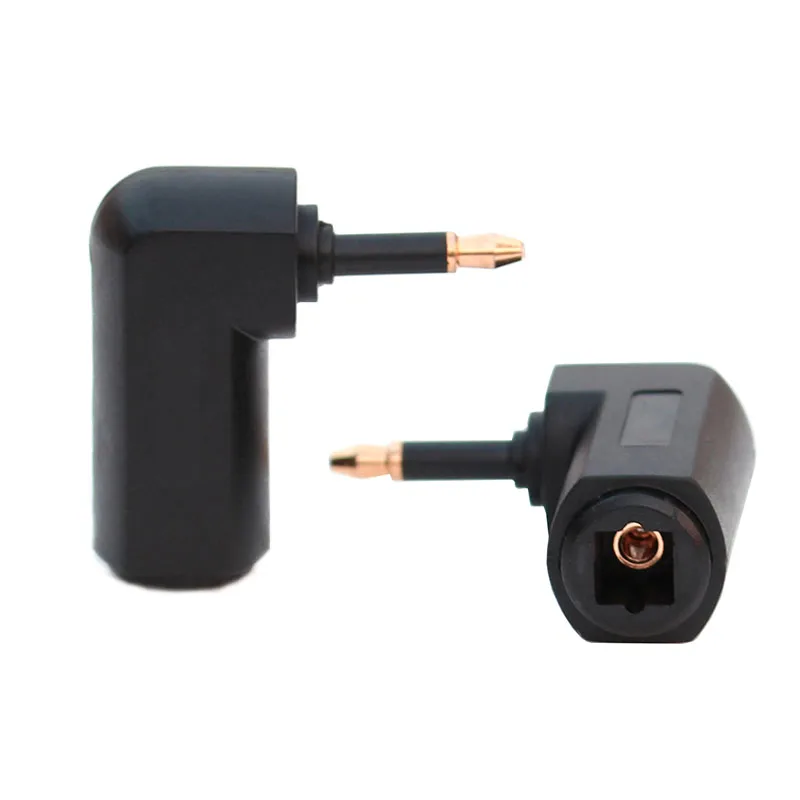 Toslink Digital Optical Jack To 3.5mm Mini Plug 90 Degree Audio Adapter 1pc