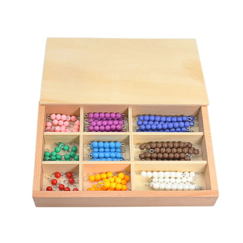 Montessori Math Toys Colorful Checker Board Colored Beads 9 Colors Bead Early Educational Preschool Learning Toys for Children