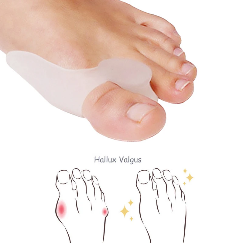 2pcs=1Pair Silicone Toe Separator Bunion Bone Ectropion Adjuster Hallux Valgus Corrector Thumb Outer Appliance Foot Care Tools