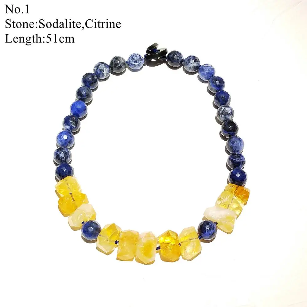 LiiJi Unique Stocksale Necklace Sodalite Citrines  Necklace stock Jewelry for Women