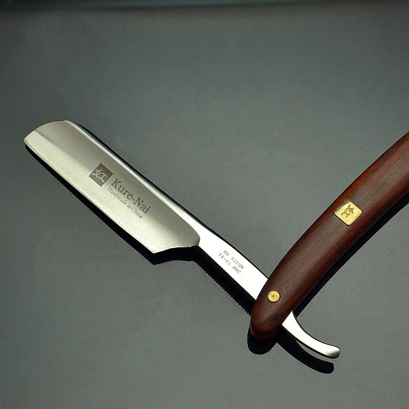 4pcs/Set Barber Shop Manual Razor Shaving Tools Sandalwood Handle S45C Carbon Steel Blade Straight Shaver Razor G1123