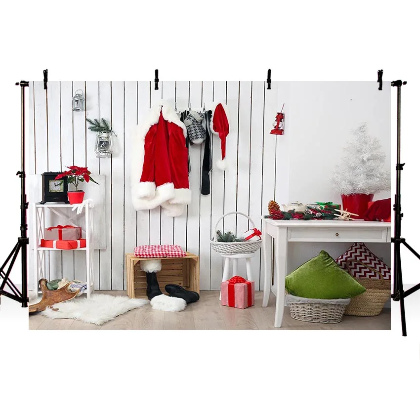 Avezano Backdrop Merry Christmas Tree Winter Santa Claus Clothes Photography Backgrounds Photo Studio Photozone Photocall Decor