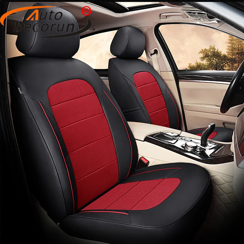 AutoDecorun Cowhide & PVC Leather Automobiles Seat Covers for KIA Sportage 4 2014 Accessories Seat Cover Protector Car Styling