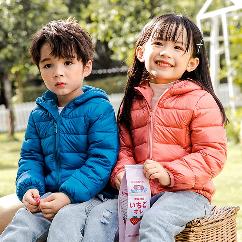 2-9Y 2024 Autumn Winter Girls Down Jacket For Boys Girls Baby Lightweight Candy Casual Warm Kids Down Jacket Clothes