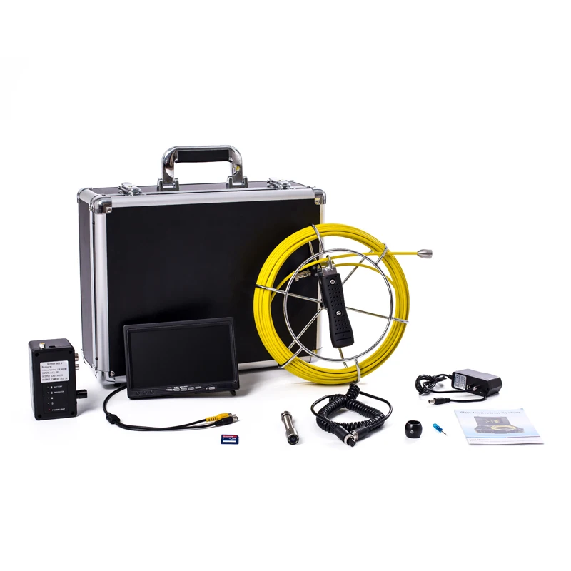 Système d'inspection de tuyau d'endoscope de câble, IP68, étanche, 17mm, industriel, canalisation, égout, caméra vidéo, 6 pièces, LED, 7 ", 20m