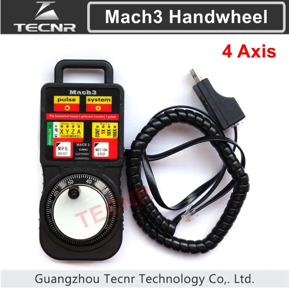 

Mach3 4 Axis MPG Pendant handwheel USB Rotary coded pulse generator TECNR