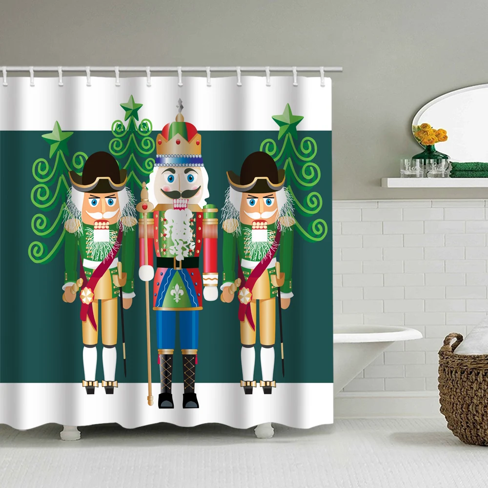 Christmas shower curtain Christmas Nutcracker and Four Kingdoms Printed Bathroom Curtain Bathroom Partition Curtain