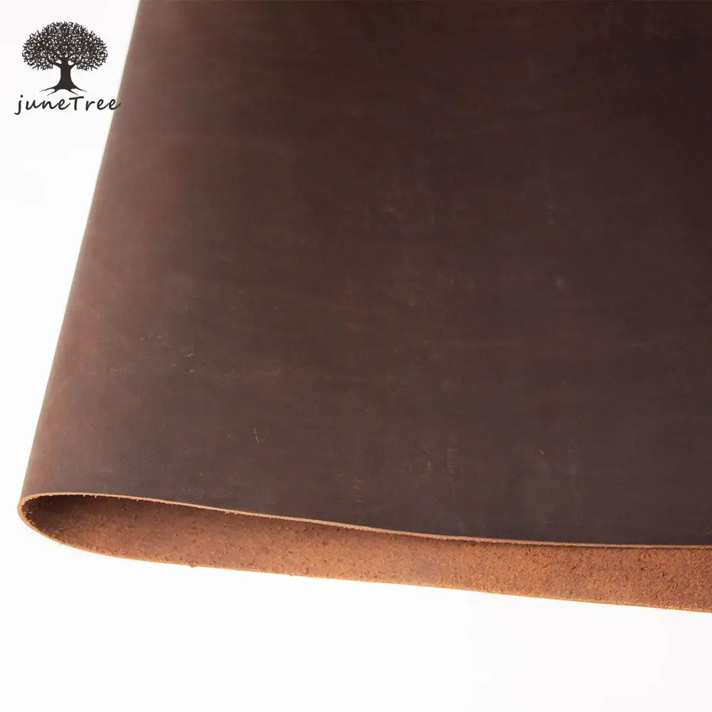 Cowhide First Layer of Leather hides cow skin thick genuine leather 2 mm dark brown Crazy Horse Leather piece Material DIY