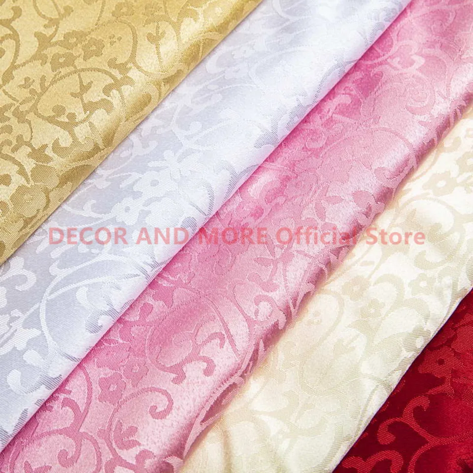 Decoration Polyester White Ivory Red Fabric Jacquard Thick Cloth DIY Dress Fabrics Curtain/Tablecloths/Cushion Cover