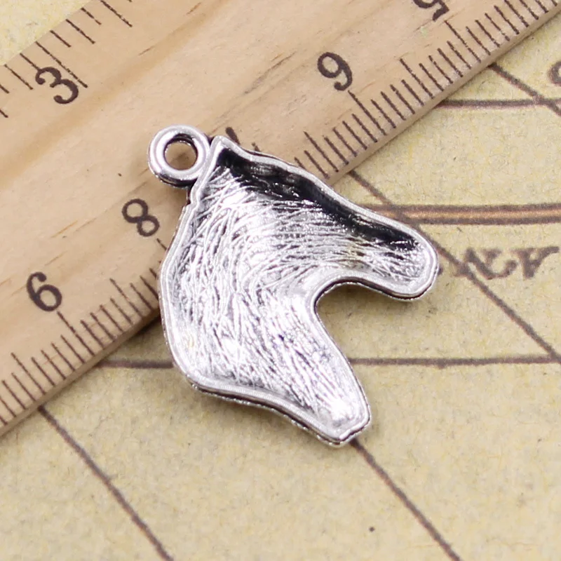 15pcs Charms Steed Horse Head 28x22mm Antique Bronze Silver Color Pendants Making DIY Handmade Tibetan Finding Jewelry