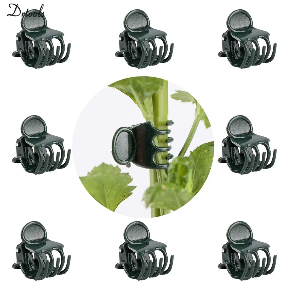 

100-Pack Orchid Clips Dark Green Plant Support Garden Flower Vine Clips Supporting Stems Vines Stalks Grow Upright Flowers