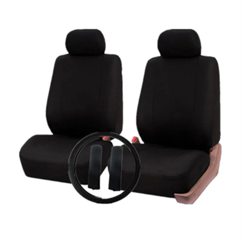 6PC Universal Car Seat Cover Full Seat Covers for Crossovers Sedans Auto Steering Wheel Cover