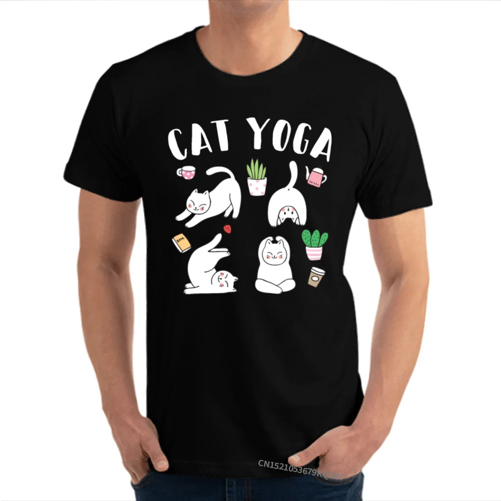 Dog yoga dont hate mediate cat yoga namaste Custom Simple Style Man Tshirts Brand New Cotton Tops Tees comfortable T Shirt