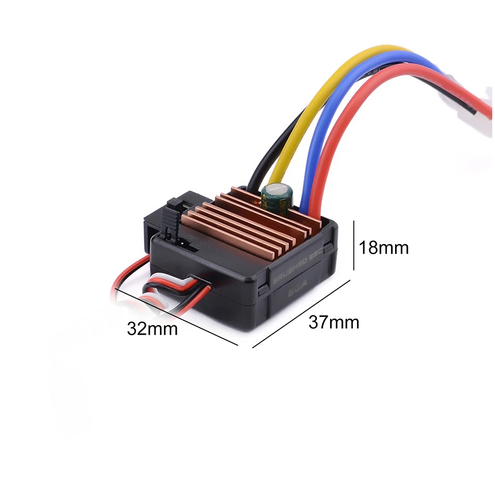 Overtreffen Hobby 60A Esc Geborsteld Electronic Speed Controller Voor 1/10 Tamiya Redcat Traxxas Wltoys 12428 Rc Auto 540 550 Motor