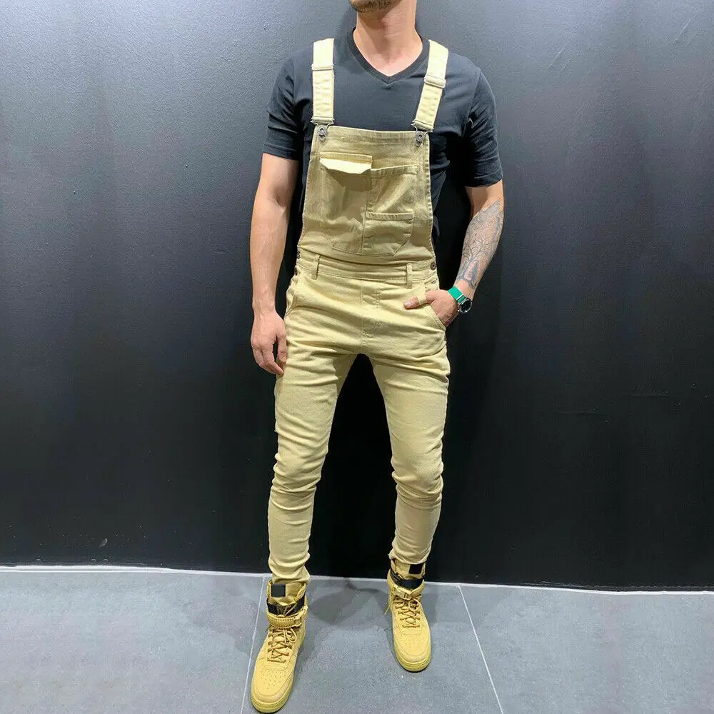 New Mens Denim Jeans Overalls Dungarees Bib Jumpsuits Pants Playsuit Trousers