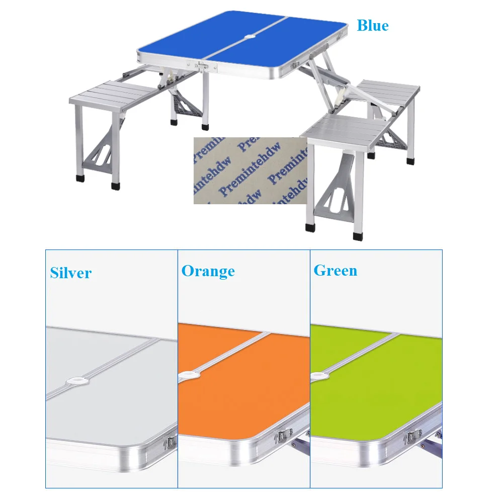 Aluminum Alloy Outdoor Folding Picnic BBQ Table and Beach Set Portable With 4 Seats