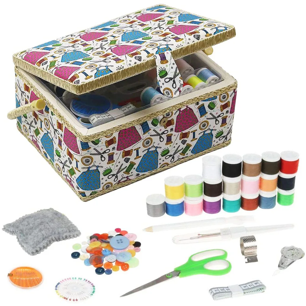 

Large Sewing Basket Vintage Sewing Basket Handmade Sewing Storage Kit Sewing Basket Organizer for Sewing Christmas Gift Box