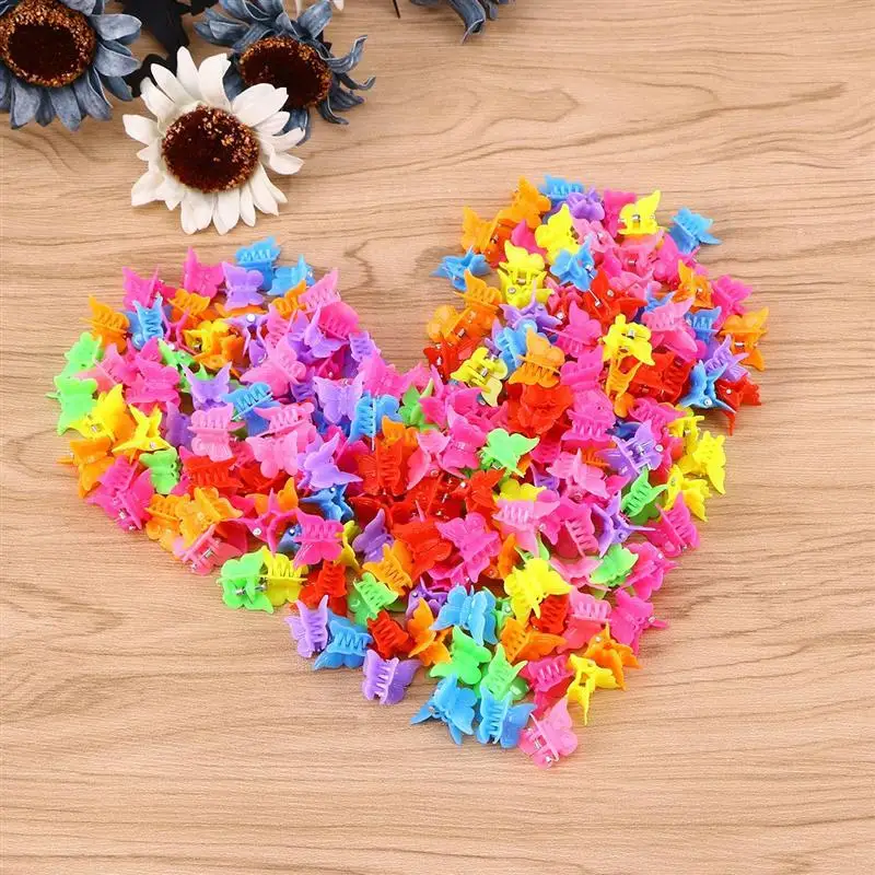 New baby princess mini butterfly hairpin hair accessories 20/50/100 piece set cute flower love children hairpin set