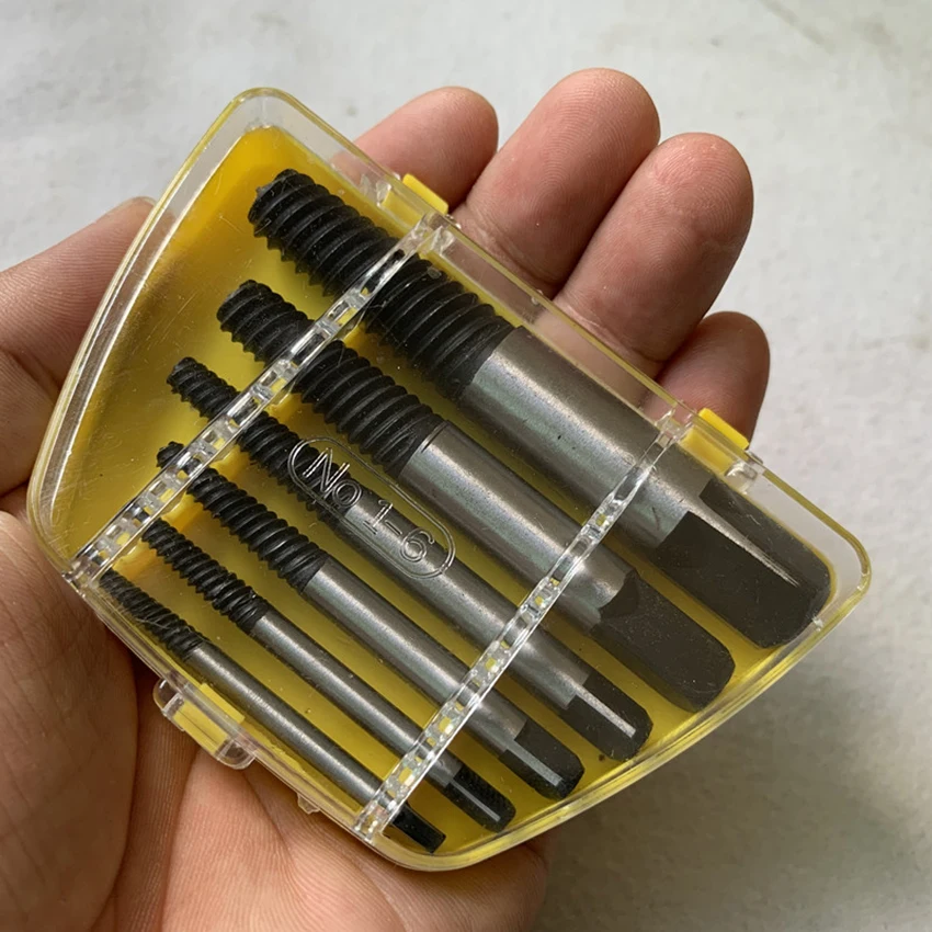 6PCS/Set Screw Extractor Easy Out Set Drill Bits, Damaged Screw Extractor Guide Broken Damaged Bolt Remover Tools Kit M3-M5