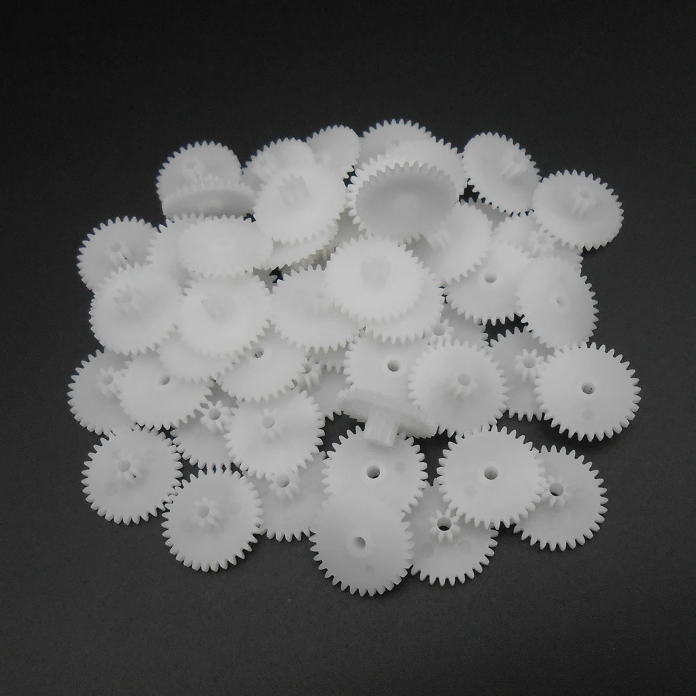 

50Pcs 0.5 Modulus 0.5M Double Gear Reduction Bilayer Gears 32 Teeth + 8 Teeth Aperture 2MM 2.05mm 2B Loose Fitting 32T 8T 32082B