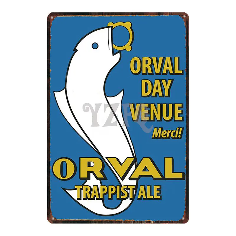 Orval Chimay Westmalle Chouffe Metal Tin Sign Vintage Plate For Bar Club Wall Pub Restaurant  Home Decor Iron Poster DU-3599A