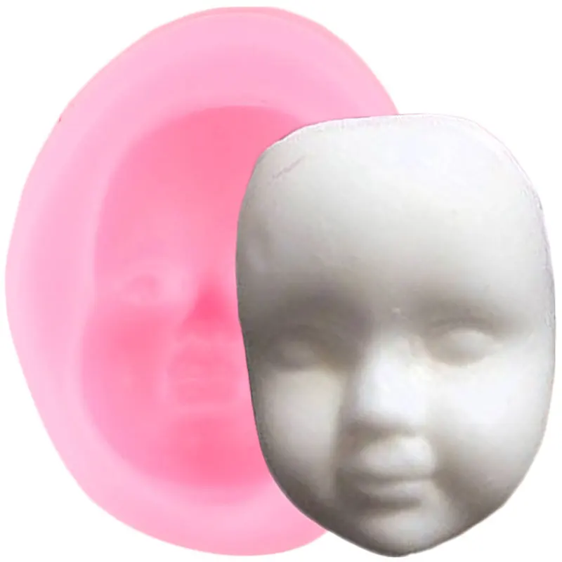 3D Baby Face Silicone Mold DIY Doll Face Fondant Cake Decorating Tools Candy Polymer Clay Resin Mould Chocolate Gumpaste Moulds