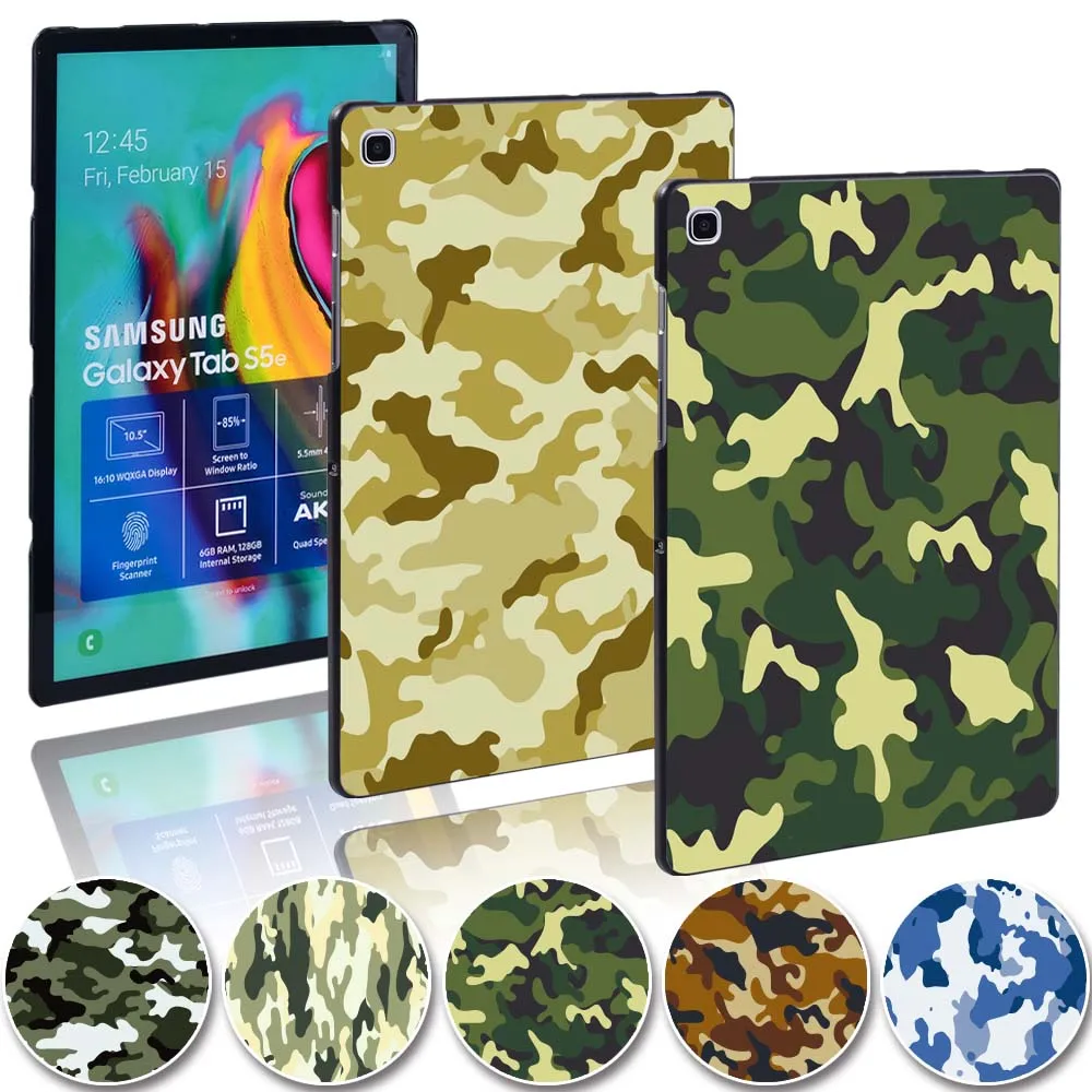 

Case for Samsung Galaxy Tab A 10.1 2019/2016/7.0/9.7/10.5/A7/E 9.6/S5E/S6/S7 Camouflage Slim Hard Shell Tablet Protective Cover