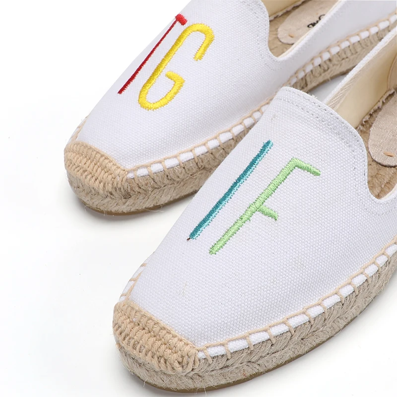 2021 New Limited Hemp Rubber Zapatillas Mujer Sapatos Tienda Soludos Womens Espadrilles Flat Shoes Platform Oxford For Alphabet